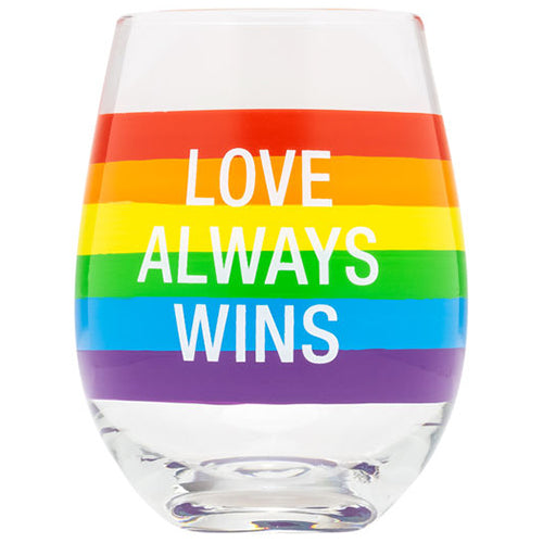 Love Always Wins Stemless Wine Glass