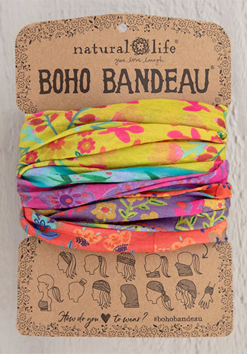 Boho Bandeau – Lime Purple Borders