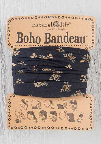 Boho Bandeau – Black Cream Floral