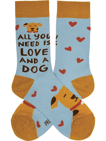 All You Need Is Love And A Dog Crew Socks