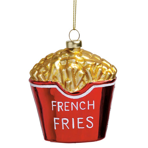 French Fries Glass Ornament