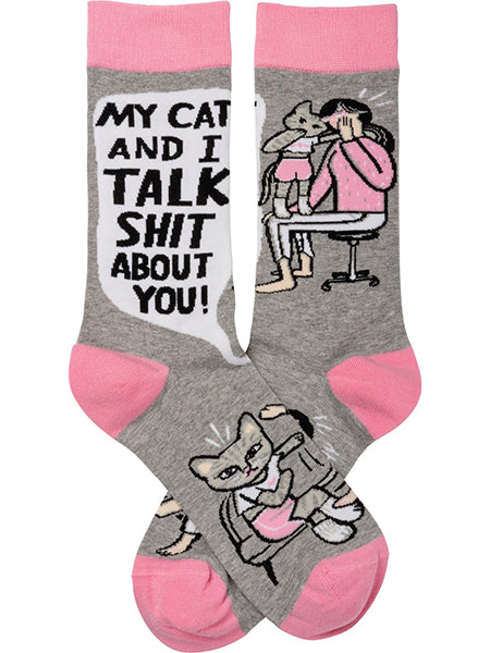 My Cat And I Talk About You Crew Socks
