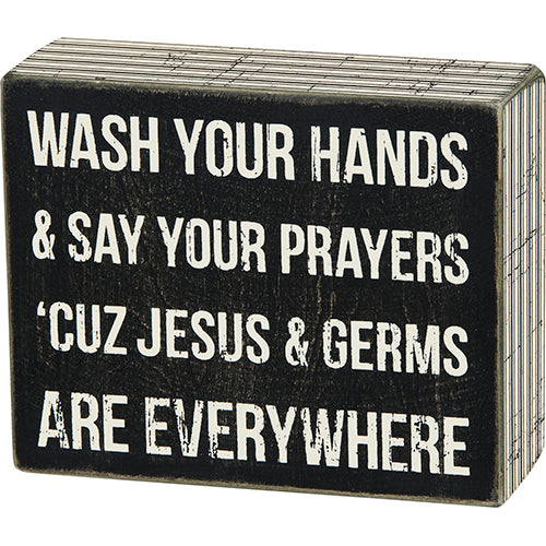Jesus & Germs Box Sign