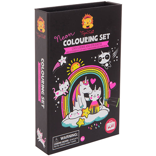 Unicorn & Friend Neon Coloring Set